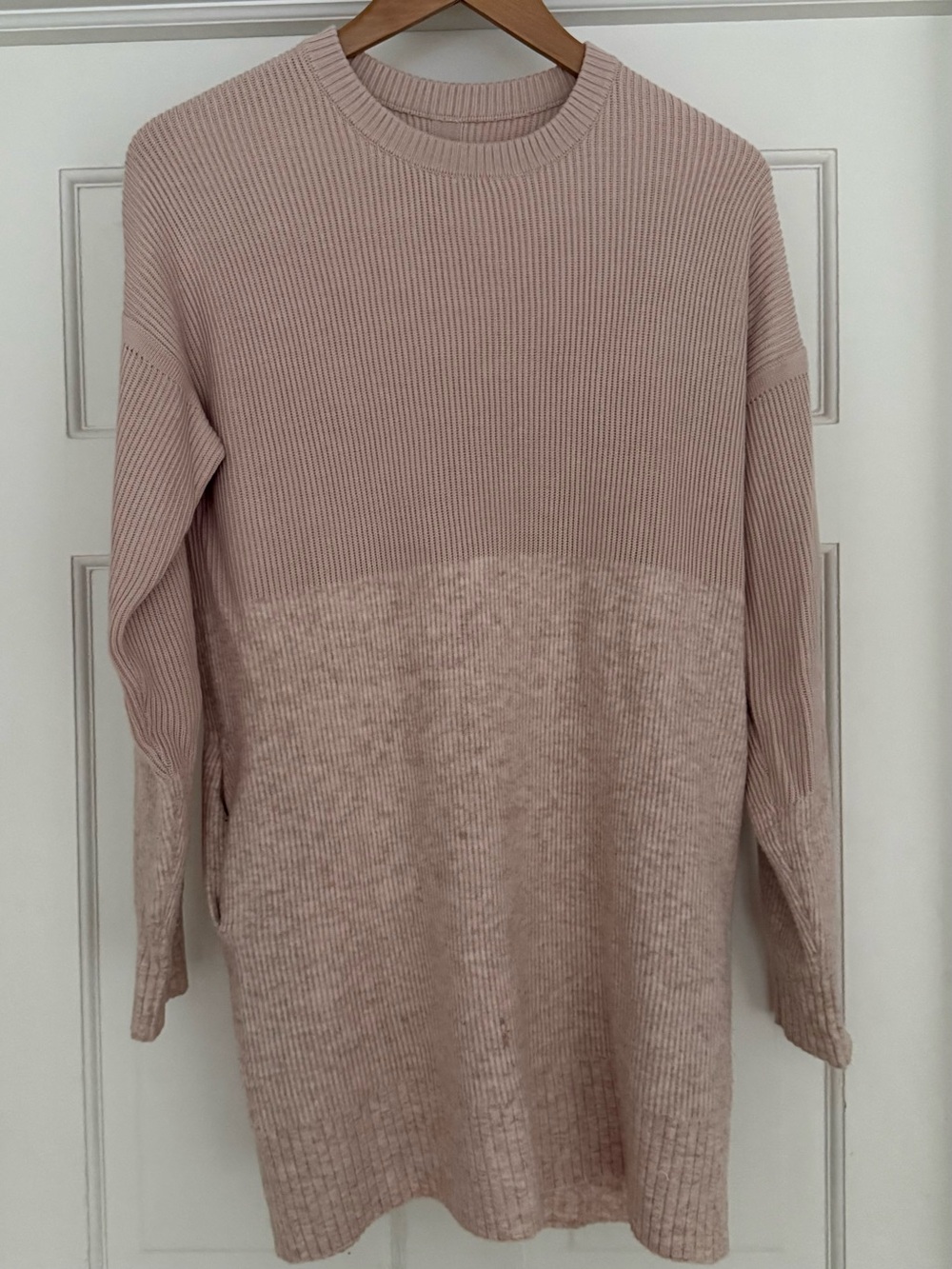 lululemon athletica Blush Ribbed Knit Logo Detail Sweater